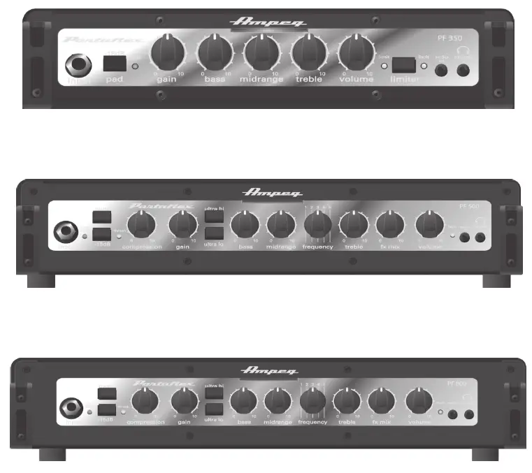 Ampeg PF 350 Bass Guitar Solid State Amplifier