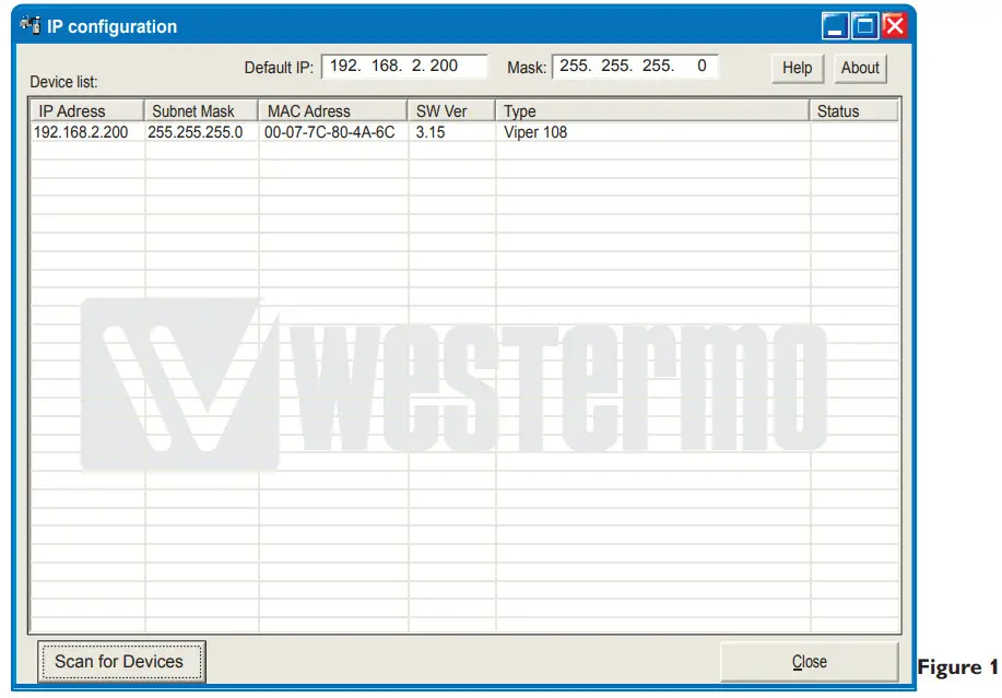 westermo Viper 408 Managed 8 port Ethernet Switch - IP Address
