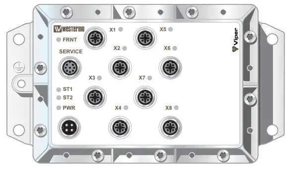 westermo Viper 408 Managed 8 port Ethernet Switch - LED indicators