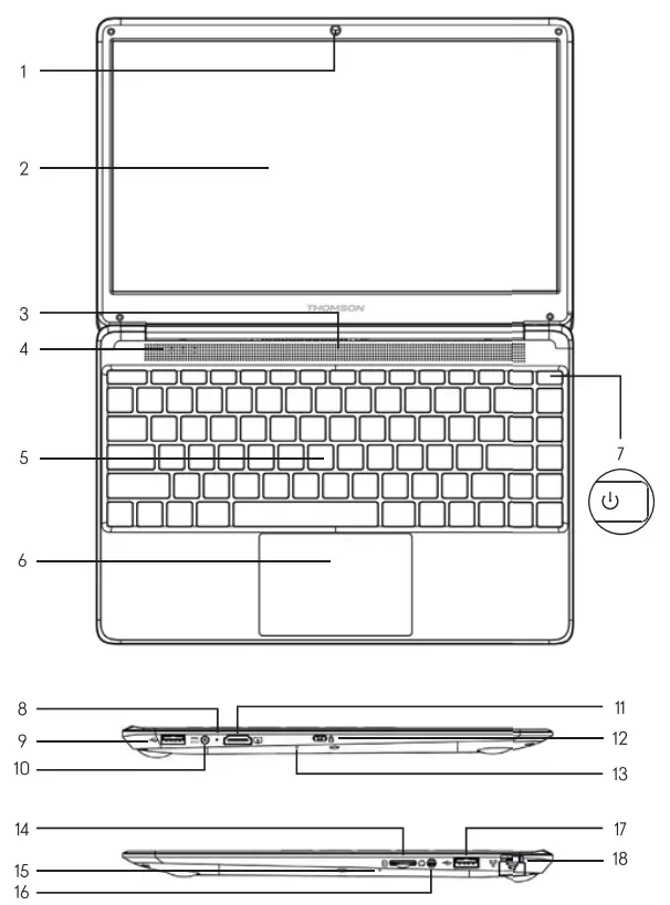 THOMSON NeoX 14 1 Inch i3 Notebook - parts