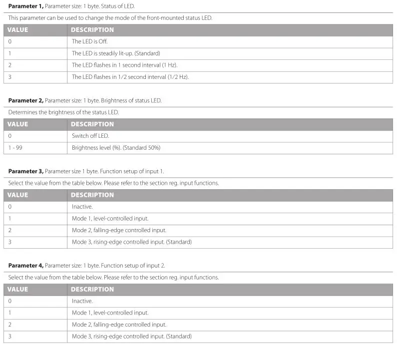 heatit Thermofloor - CONFIGURATION PARAMETERS 1
