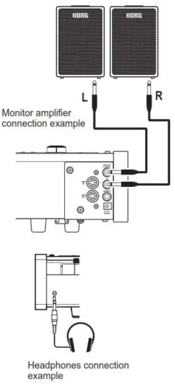 KORG D1 Digital Piano with 88 Key - amplifier