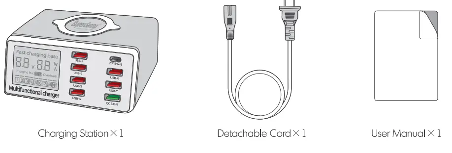 Superdanny X9 LED Display USB Charging Station with Wireless Charger 1