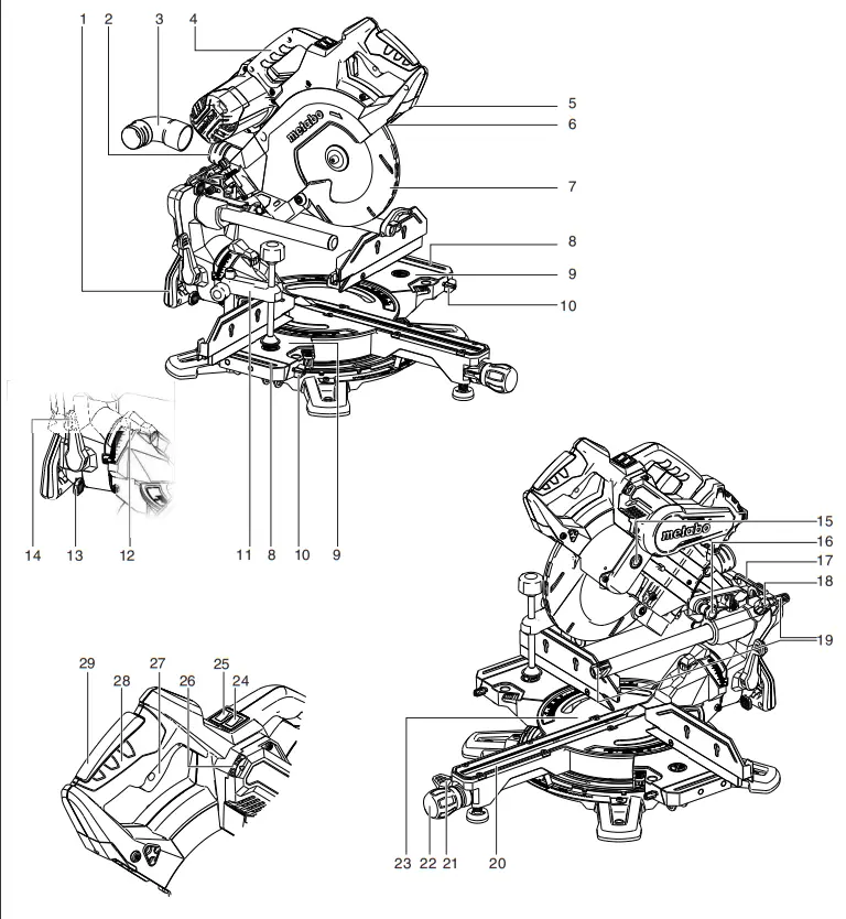 metabo KGSV 72 Xact Mitre Saw Power - Fig