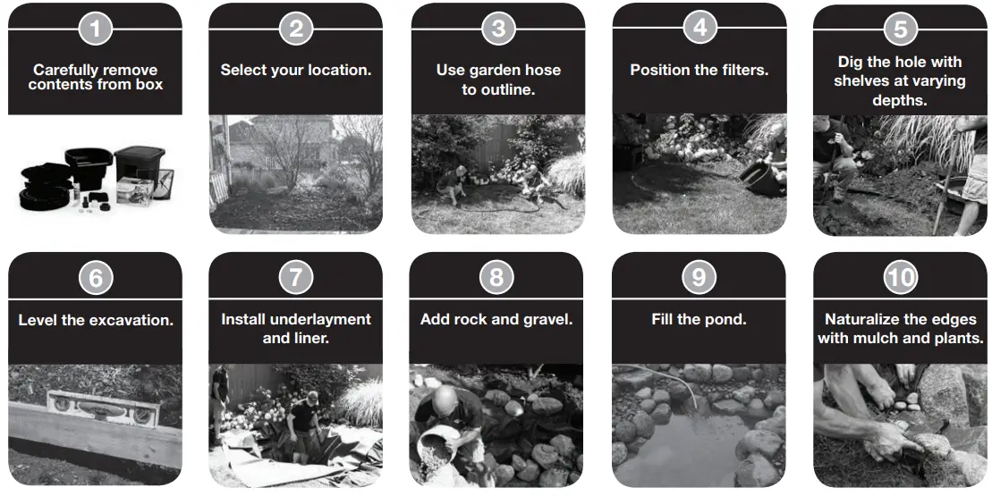 Aquascape DIY Pond Kit Instruction Quick Step Guide