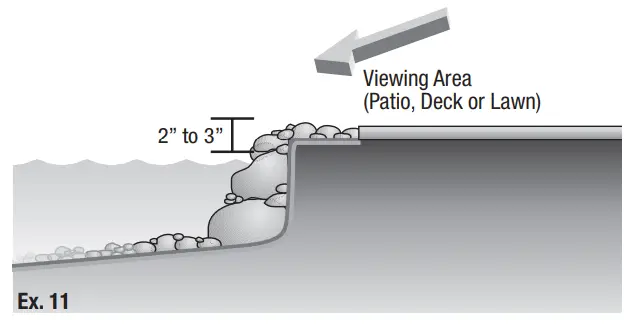 Aquascape DIY Pond Kit Instruction going over the sides