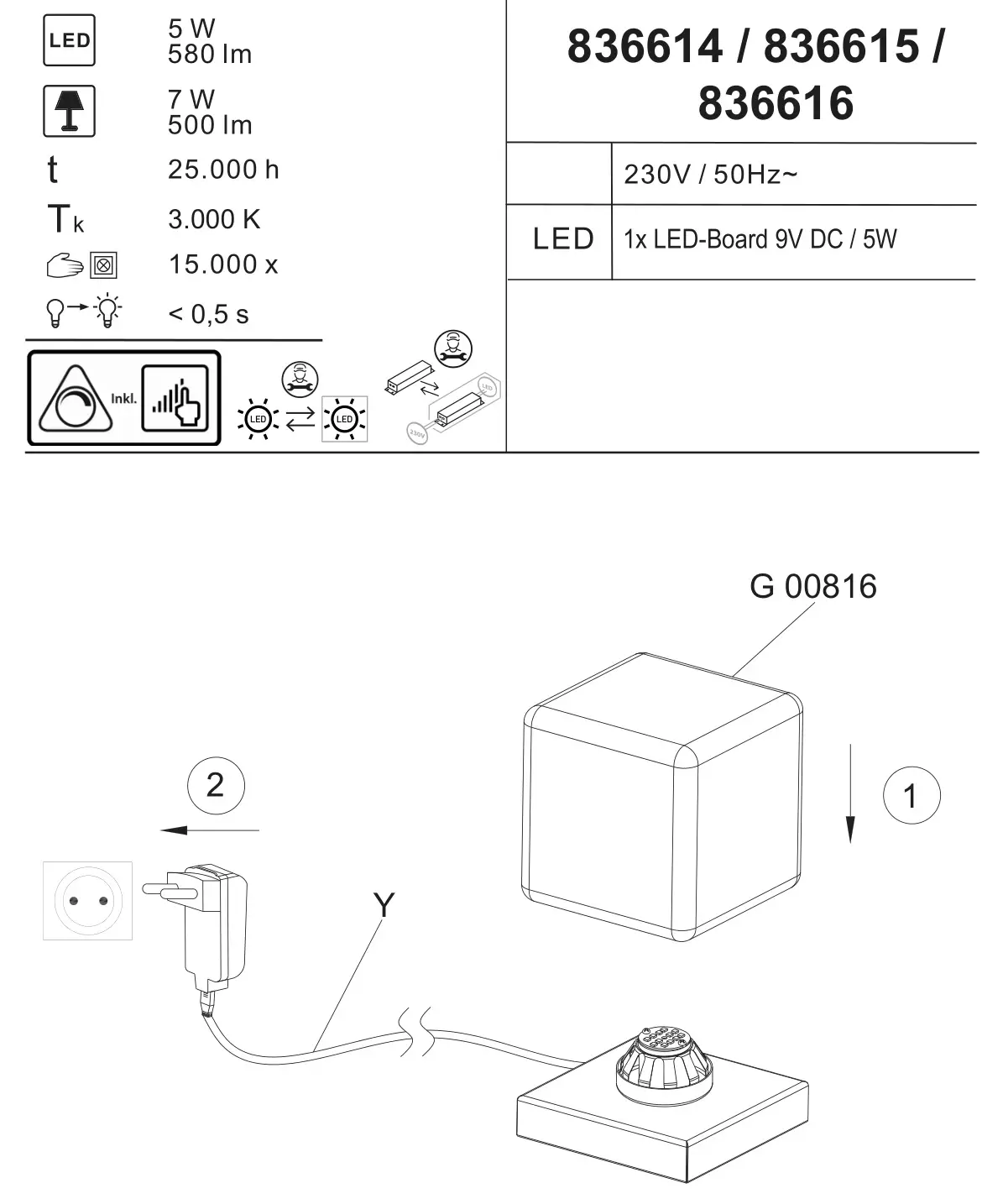 Paul Neuhaus 836614 LED Table Lamp - overview
