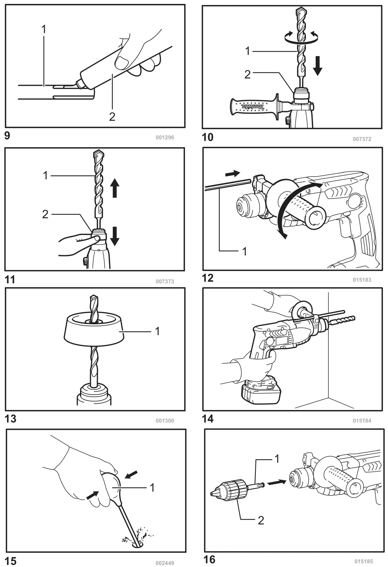 makita DHR164 Cordless Rotary Hammer - Figure 9-16