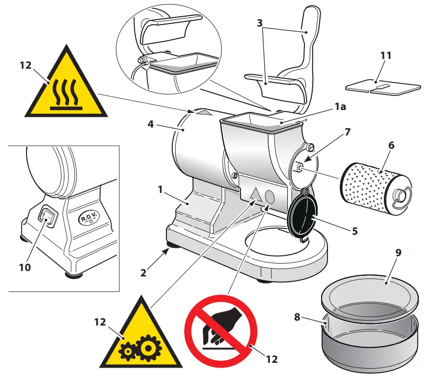 RGV ROBUSTA Electric Benchtop Cheese Grater - description