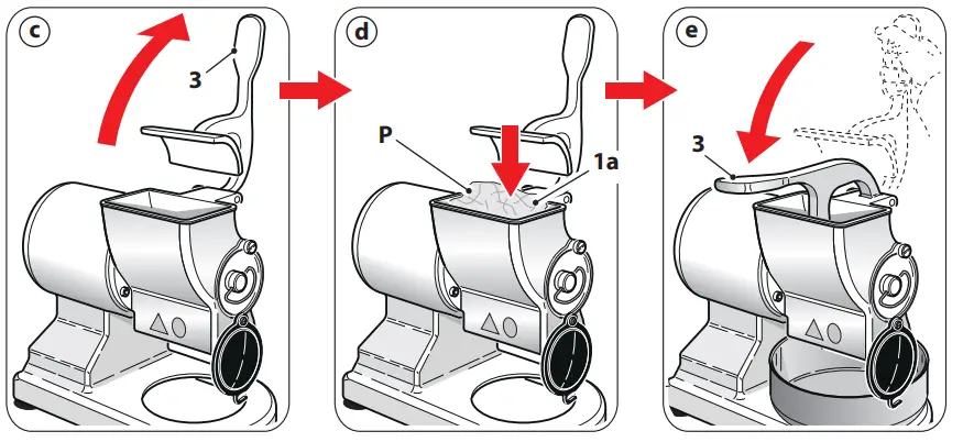 RGV ROBUSTA Electric Benchtop Cheese Grater - downwards 1