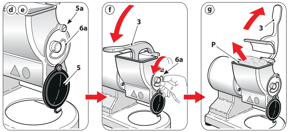 RGV ROBUSTA Electric Benchtop Cheese Grater - downwards