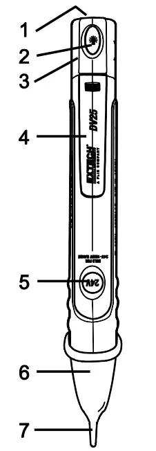 EXTECH DV25 Dual Range AC Voltage Detector Flashlight - parts