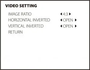 Video Setting Mode