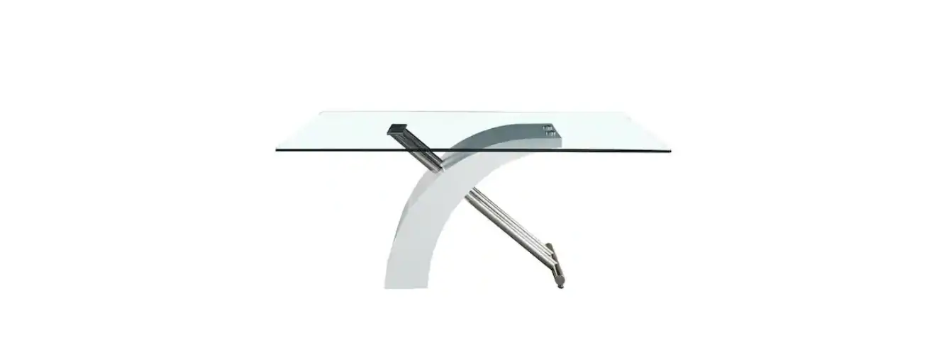The Home Depot Gd-w1241s00007 63 Inch White Rectangle Glass Top Extendable Dining Table With Butterfly Leaf And Stainless Steel Frame Instruction Manual