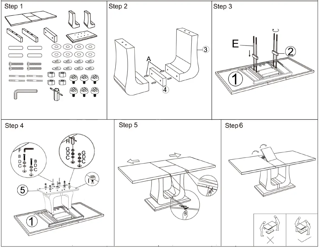 THE-HOME-DEPOT-GD-W1241S00007-63-Inch-White-Rectangle-Glass-Top-Extendable-Dining-Table-with-Butterfly-Leaf-and-Stainless-Steel-Frame-fig-3