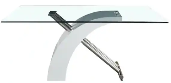 THE-HOME-DEPOT-GD-W1241S00007-63-Inch-White-Rectangle-Glass-Top-Extendable-Dining-Table-with-Butterfly-Leaf-and-Stainless-Steel-Frame-product