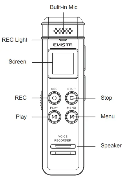 EVISTR L15 Digital Voice Recorder - 2