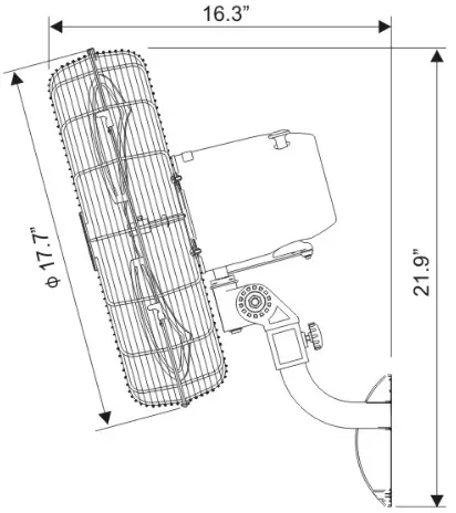 TORNADO HI FAN 16WMPRO 1P 16 Inch Pro Metal Oscillating Wall Fan - Figure 1