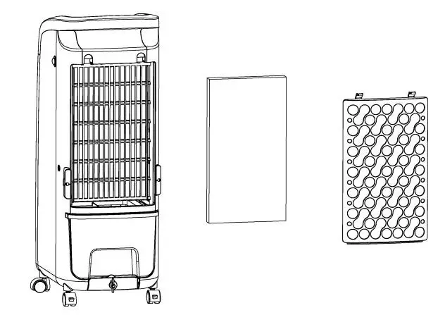 FRIGIDAIRE FEC350WH02 Evaporative Cooler-Heater - Air filter net and cooling pad assembly cleaning 1
