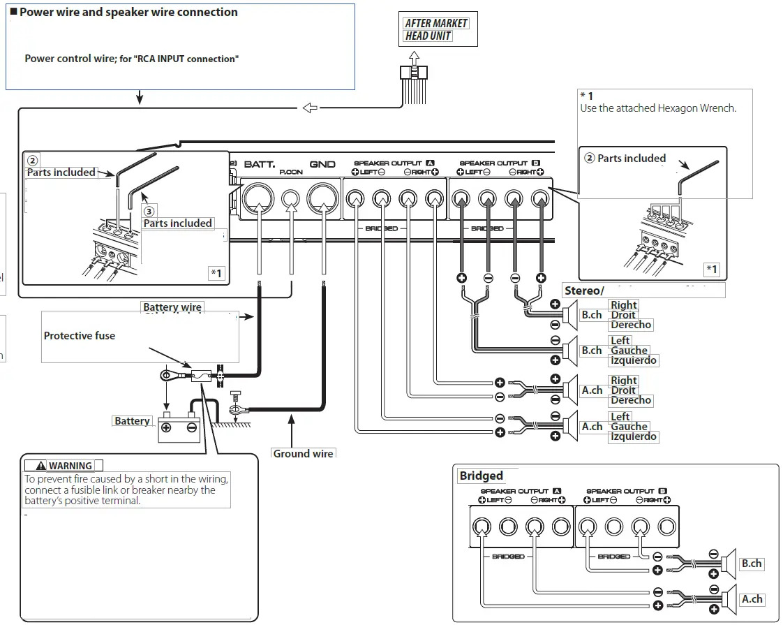 KENWOOD-XR401-4,-XH401-4-Class-D-Four-Channel-Power-Amplifier-FIG 13