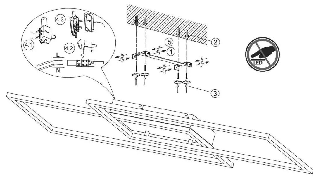 lampenwelt 7620079 Plafonnier LED - Fig