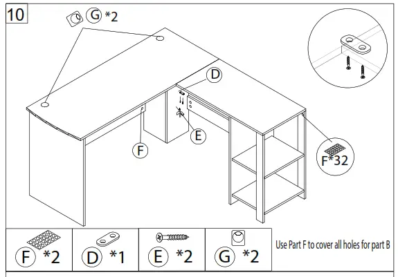 Aiden L Shaped Desk - 12