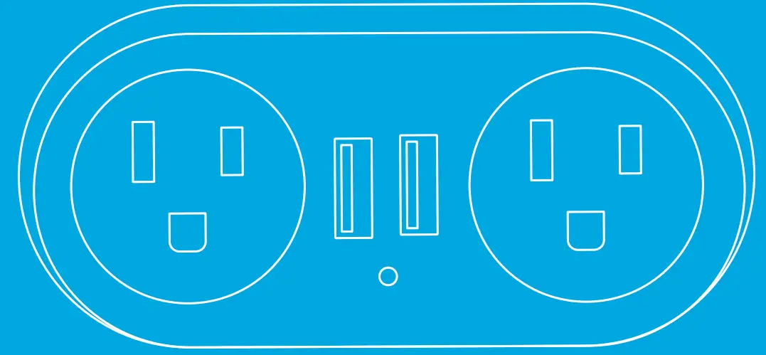 atomi AT1238 Plate Power Mini 2 AC Outlets + 2 Smart USB Ports