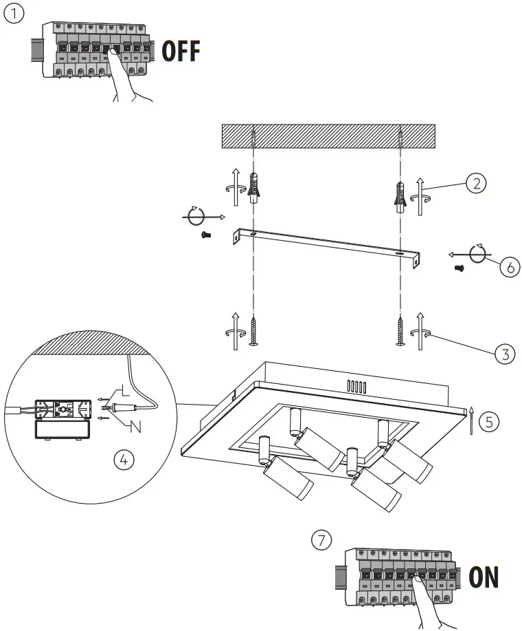 AEG191215 Alfie LED Ceiling Spotlight - Figure 1