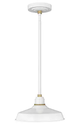 HINKLEY 10382GW-Foundry-Classic-1-Light-12-Inch-Gloss-White-Outdoor-Hanging-Barn-Light-PRODUCT