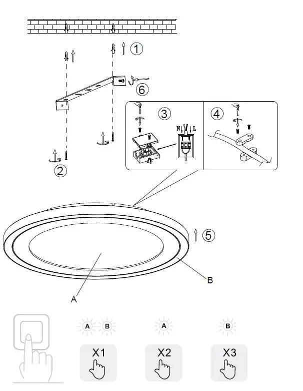 TRIO R67223332 LED Ceiling Light Carus 1x16w 8.5W-fig-1