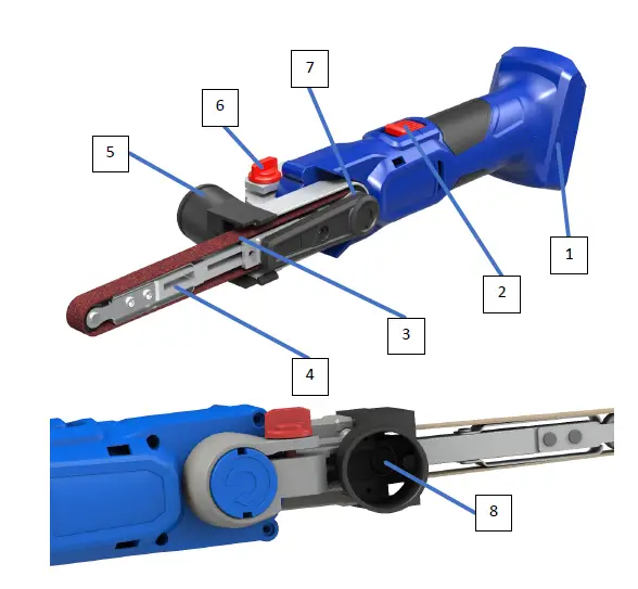 Westfalia-WABF18-18-V Li-Ion-Battery-Powered-Belt-Sander-1