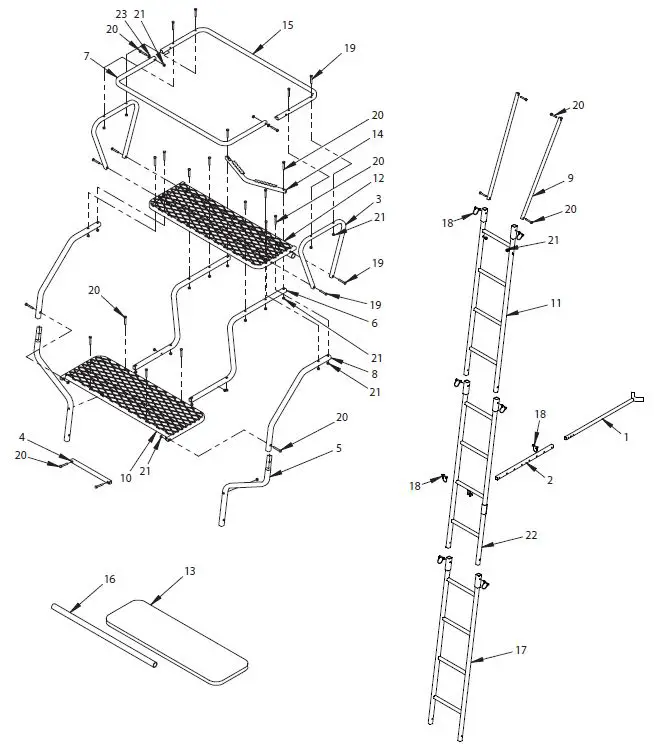 RIVERS-EDGE-RE649-18-Foot 2-Man-Ladder-Stand-18