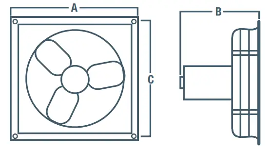 CANARM SD08 Light Commercial Wall Exhaust Fans - Mounted 2