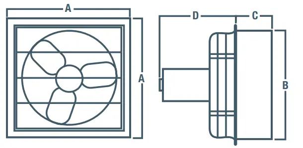 CANARM SD08 Light Commercial Wall Exhaust Fans - Mounted