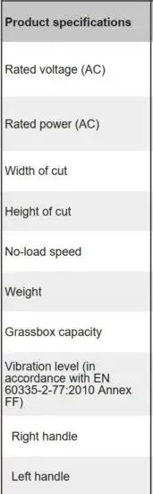 FIG 34 Product specifications