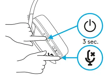 logitech G435 Ultra Light Wireless Bluetooth Gaming Headset - BLUETOOTH CONNECTION 1