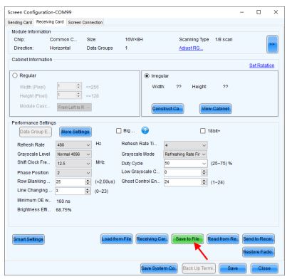 NOVASTAR VX2U LED Display Video Controller User Manual - Save cabinet configuration files
