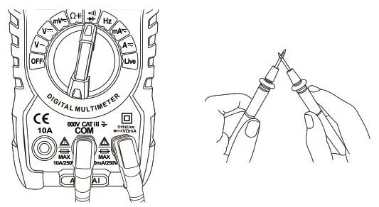 AstroAI M2KOR Digital Multimeter - continuity test.