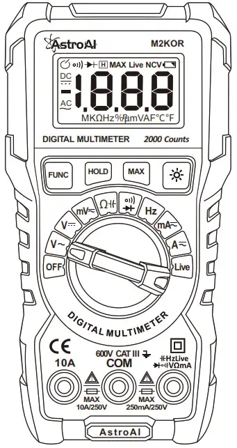 AstroAI M2KOR Digital Multimeter