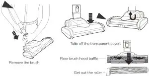 Takedown floor brush