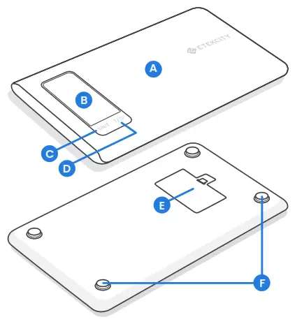 ETEKCITY Smart Nutrition Scale ESN00 Series - Function Diagram