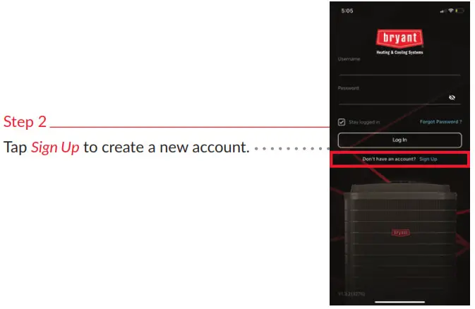 bryant SYSTXBBECC 05RI Evolution Connex Control Registration - Bryant Home app stap 2