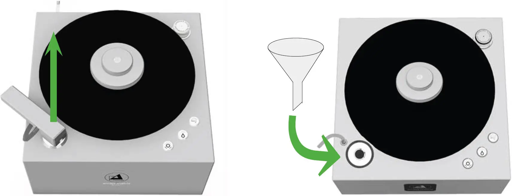 Removing the cleaning - suction arm and Insert the filling funnel