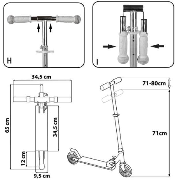 SEVEN 9921 Two-Wheels Scooter - Dismountins