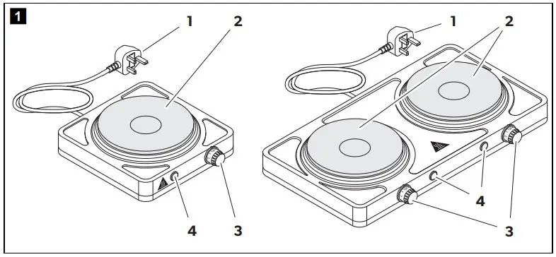 Kampa Single Electric Hob and Double Electric Hob fig1