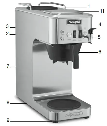 WARING COMMERCIAL WCM70PAP Series Pour Over Coffee Brewer - PARTS WCM50P