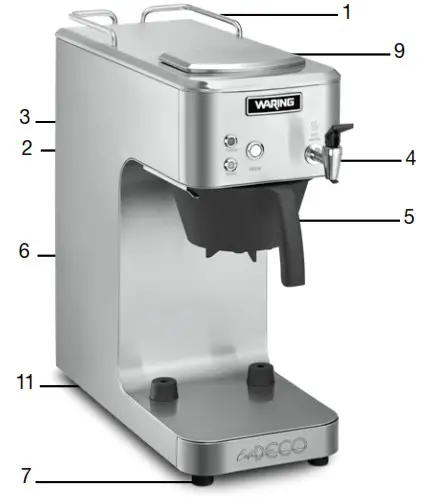 WARING COMMERCIAL WCM70PAP Series Pour Over Coffee Brewer - PARTS WCM50P