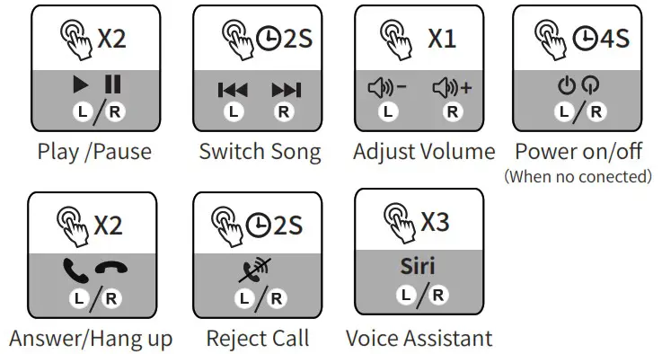 VOESUD Q33 Wireless Earbuds - Operation 2