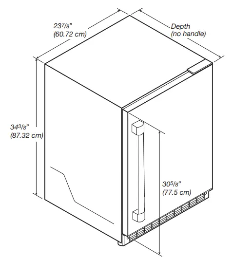 KitchenAid KURR114KPA Undercounter Refrigerator FIG 2