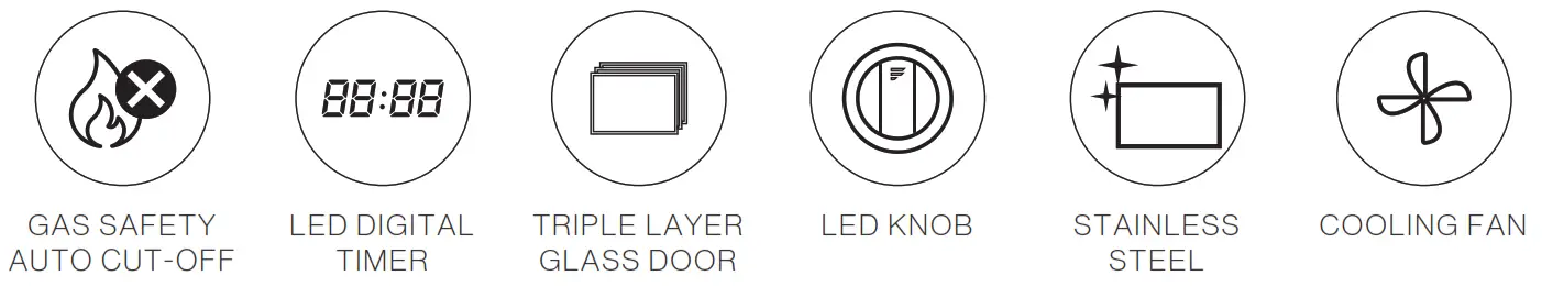 FURRION 21” RV Chef Collection Built-in Gas Oven - Features 2